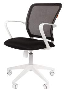 Офисное кресло CHAIRMAN 698, ткань TW/сетчатый акрил, черный, пластик белый