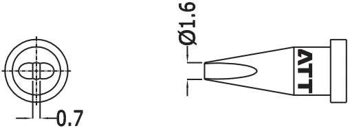 Atten T800-1.6DLF. Наконечник для ST-100, клиновидный тонкий 1.6мм