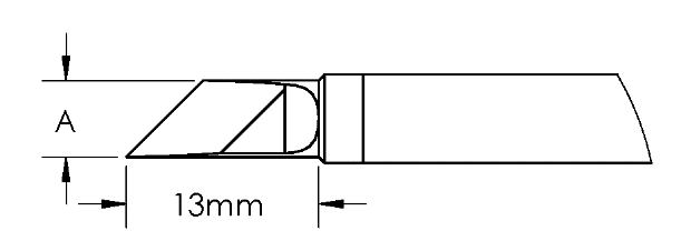 METCAL GTC-KN0050P. Картридж-наконечник GTC, ножевидный, PWR, 5.0X13.0MM, 45град.