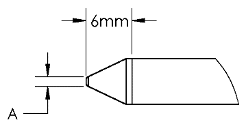 METCAL GTC-CN0005P. Картридж-наконечник GTC, конус, PWR, 0.5X6.0MM