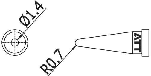 Atten T800-1.4i. Наконечник для ST-100, конус 1.4мм