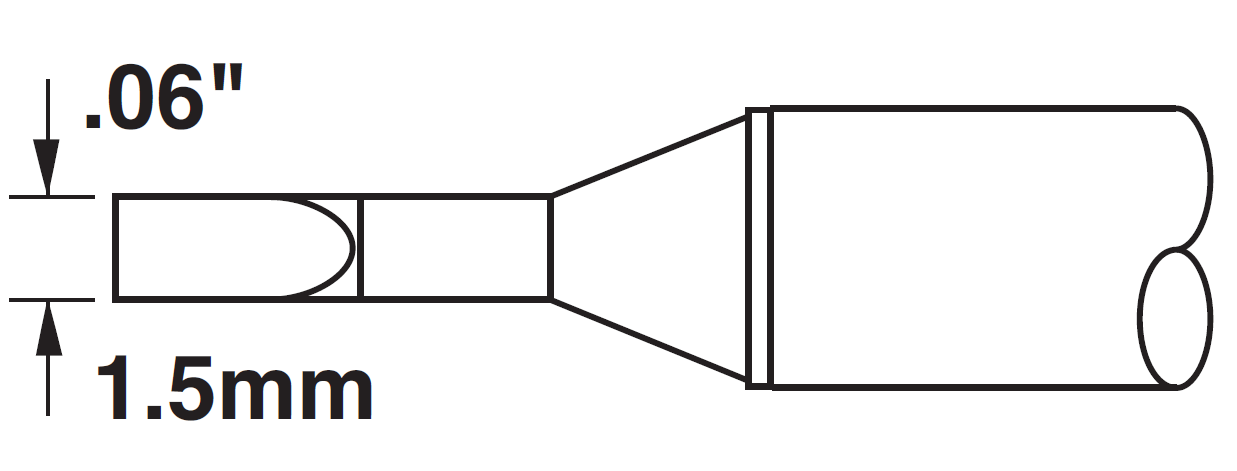METCAL CVC-6CH0015R. Картридж-наконечник для СV/MX, клин изогнутый, 1.5х11.9мм (замена STTC-099)