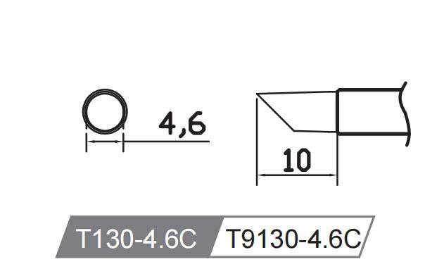 Atten T9130-4.6C. Картридж-наконечник для ST-1509, косой срез 4.6х10мм, 45 град.
