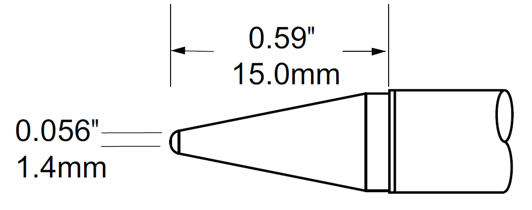 METCAL SCV-CNL14. Наконечник для PS900, конус удлиненный 1.4мм