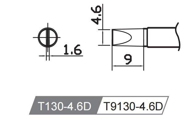 Atten T9130-4.6D. Картридж-наконечник для ST-1509, клиновидный 4.6 х 9мм