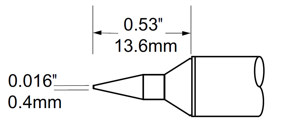 METCAL STV-CNL04. Наконечник для PS900, конус 0.4х13.6мм