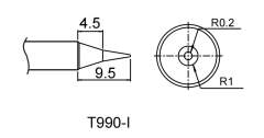 Atten T990-i. Картридж-наконечник для ST-909, конус тонкий 0.4 x 9.5 мм