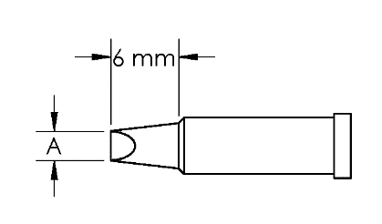 METCAL GT4-CH0010P. Наконечник GT4, клин, PWR, 1.0X6.0MM, 60град