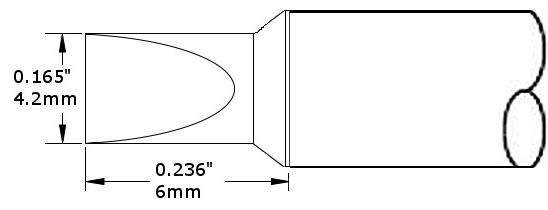 METCAL CVC-8CH0040P. Картридж-наконечник для СV/MX, клин 4.2х6.0мм