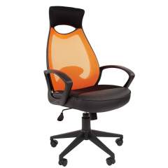 Кресло руководителя CHAIRMAN CH 840 black оранжевое