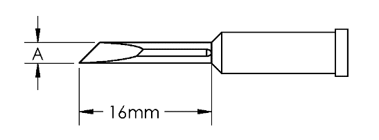 METCAL GT4-KN0040S. Наконечник GT4, ножевидный, 4.0X16.0MM, 45град.
