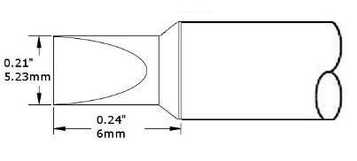 METCAL CVC-5CH0050P. Картридж-наконечник для СV/MX, клин 5.23х6.0мм