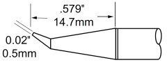 METCAL SFP-CNB05. Картридж-наконечник для MFR-H1, конус изогнутый удлиненный 0.5х14.7мм