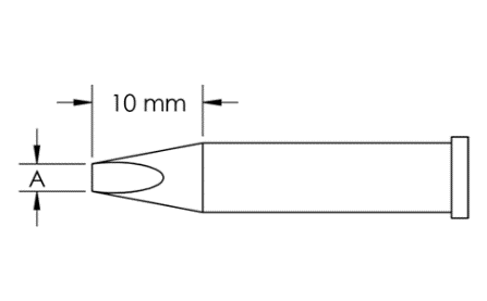 METCAL GT6-CH0060S. Наконечник GT6, клин, 6.0X10.0MM, 40град.