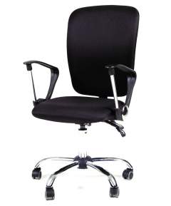 Офисное кресло CHAIRMAN  9801 хром, ткань стандарт,  черный