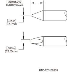 METCAL HCV-9CH0025S. Картридж-наконечник для СV/MX-HTD, клин, 2.8х8.0мм (замена HTC-9CH0025S)