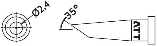 Atten T800-2.4CLF. Наконечник для ST-100, косой срез тонкий 2.4мм