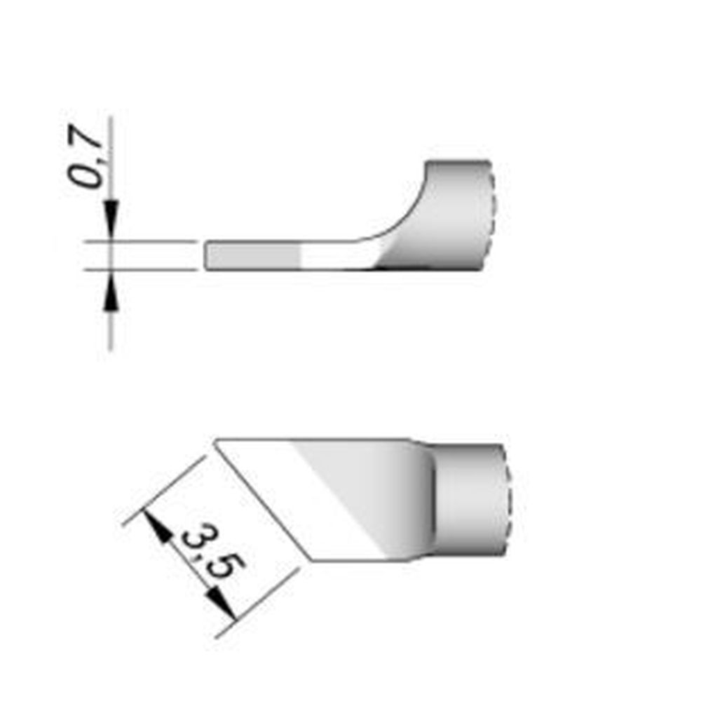 Наконечник JBC C120-008 лопатка наклонный 3,5 мм (левый)