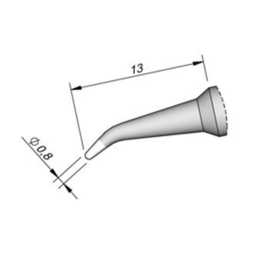 Наконечник JBC C130-402 конический 0,8 мм (изогнутый)