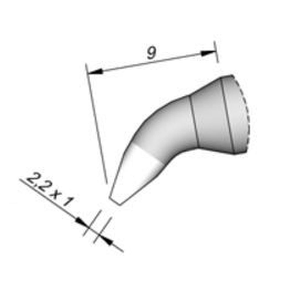 Наконечник JBC C130-406 клиновидный 2,2 х 1,0 мм (изогнутый)