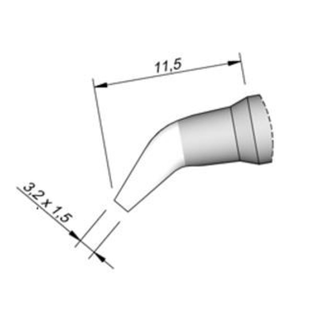 Наконечник JBC C130-418 клиновидный 3,2 х 1,5 мм (изогнутый)