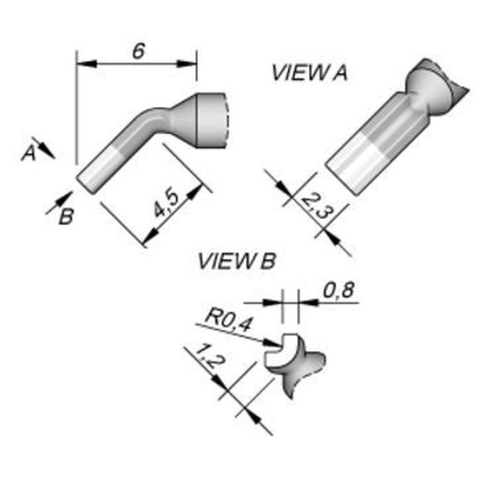 Наконечник JBC C210-015 для пайки внутри разъемов 0,8 мм