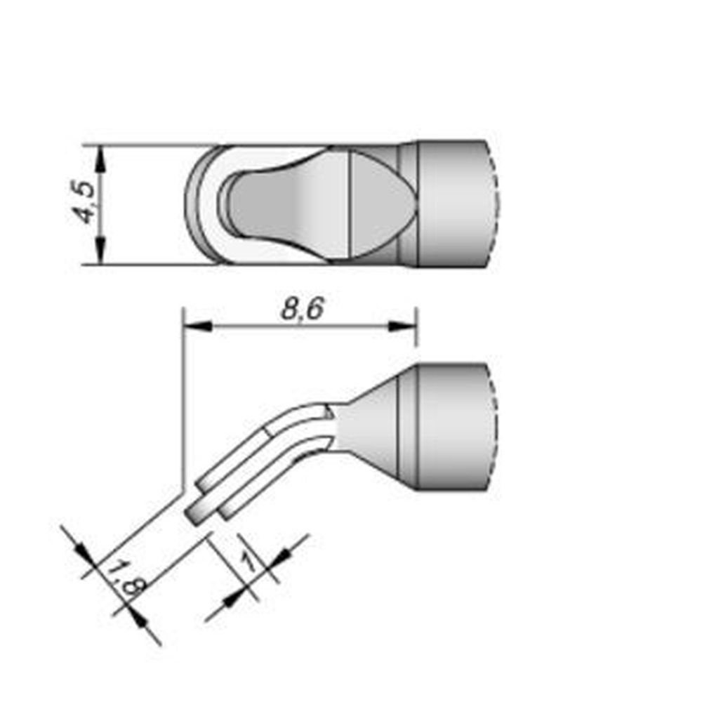 Наконечник JBC C245-010 J-Lead 4,5 х 1,8 мм (SMT IC, изогнутый)