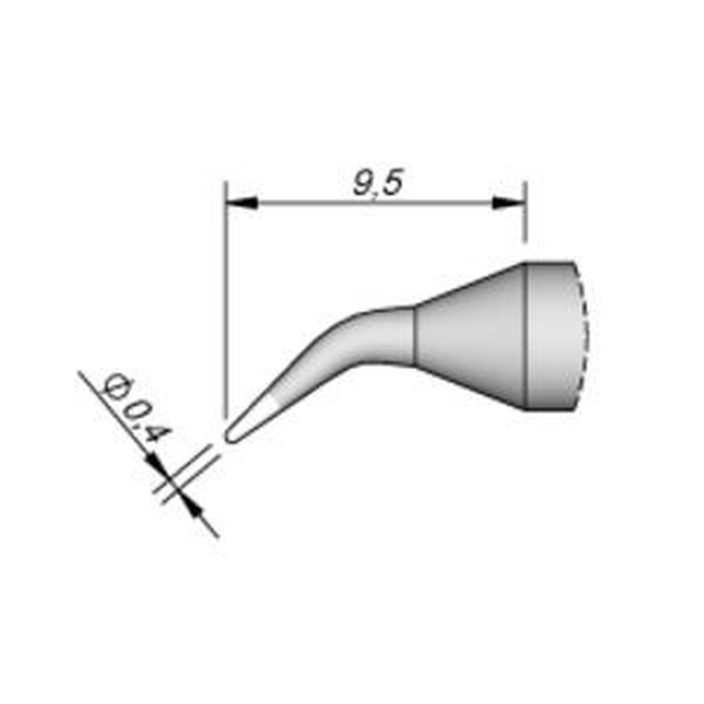 Наконечник JBC C245-029 конический 0,4 х 9,5 мм (изогнутый)