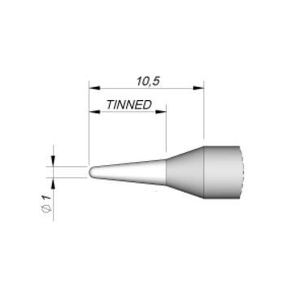 Наконечник JBC C245-041 конический 1,0 мм (с покрытием на большей длине)