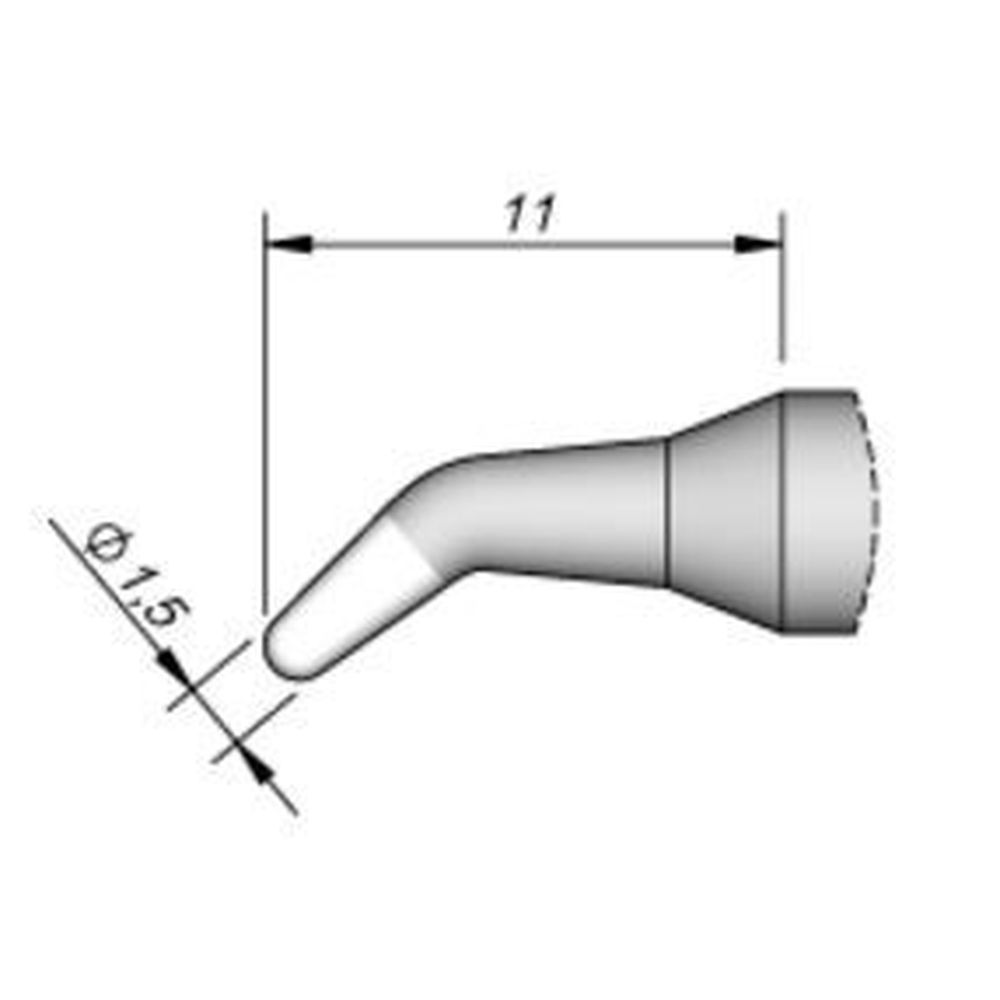 Наконечник JBC C245-259 конический 1,5 мм (изогнутый)