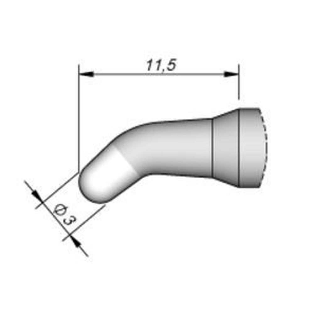 Наконечник JBC C245-627 конический 3,0 мм (изогнутый)