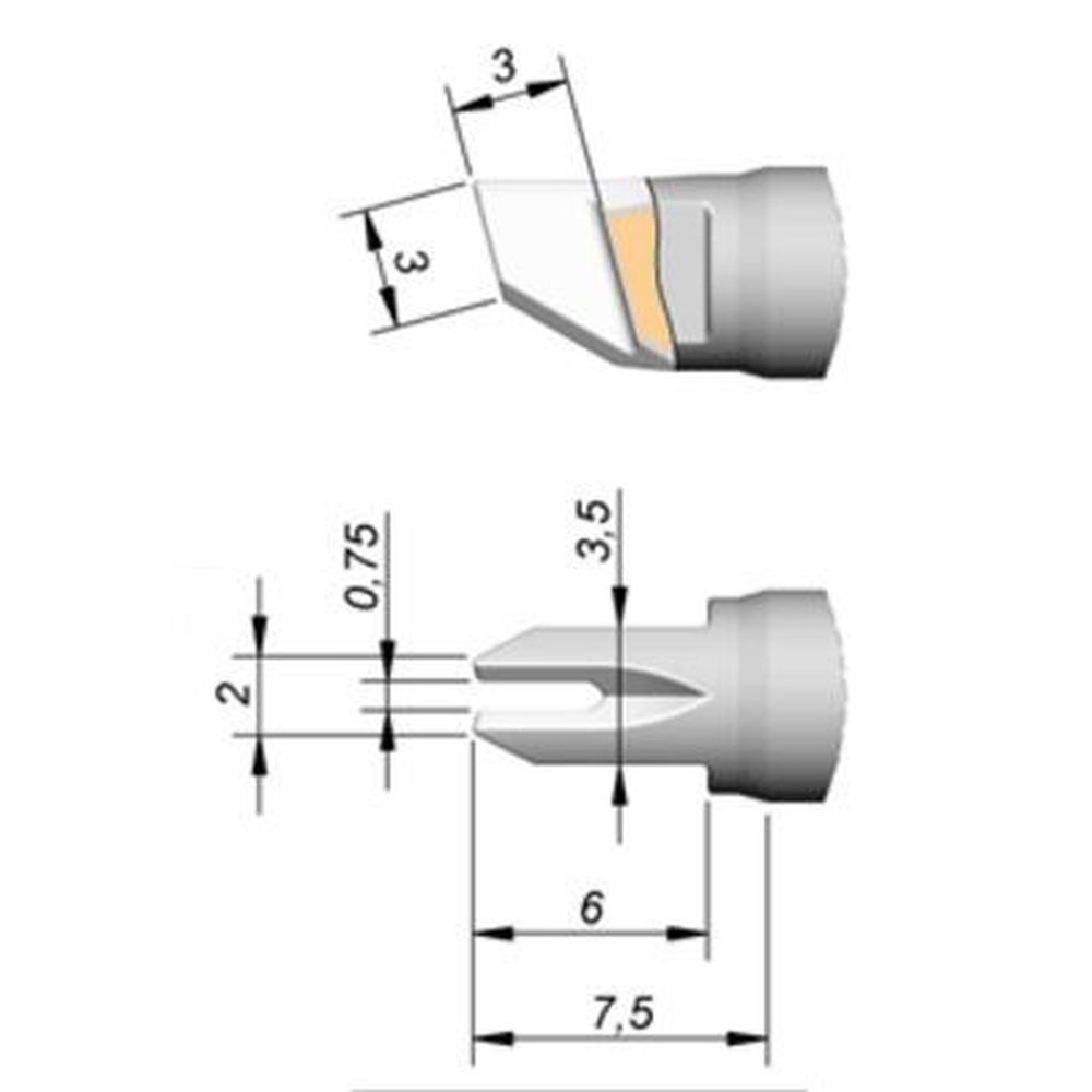 Наконечник JBC C245-754 для пайки выводов по линии 0,75 мм