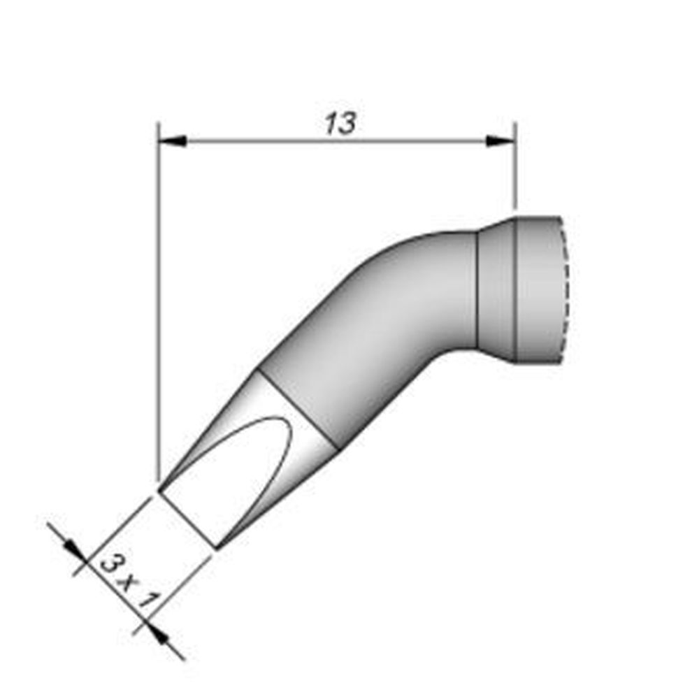 Наконечник JBC C245-761 клиновидный 3,0 х 1,0 мм (изогнутый)
