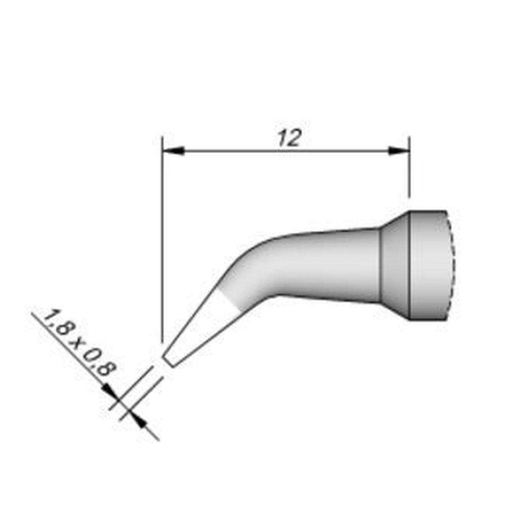 Наконечник JBC C245-863 клиновидный 1,8 х 0,8 мм (изогнутый, удлинённый)