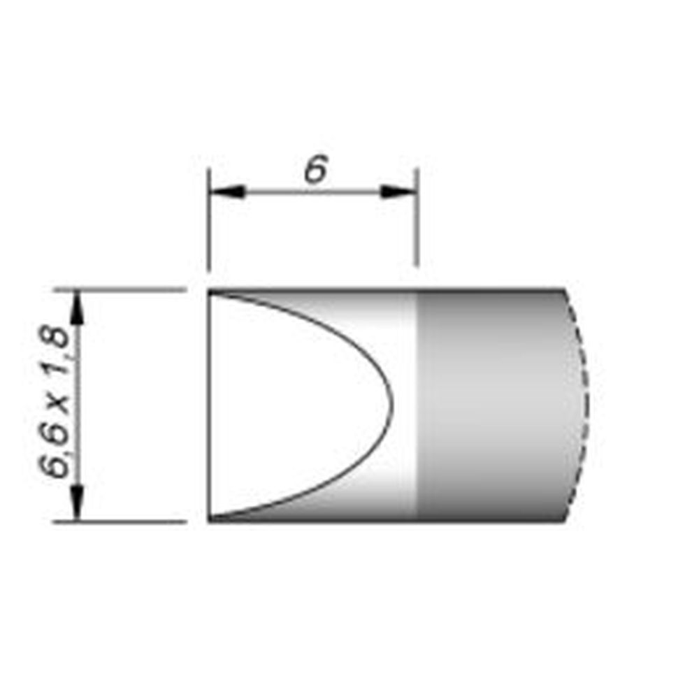 Наконечник JBC C245-866 клиновидный 6,6 х 1,8 мм (удлинённый, высокая теплопередача)