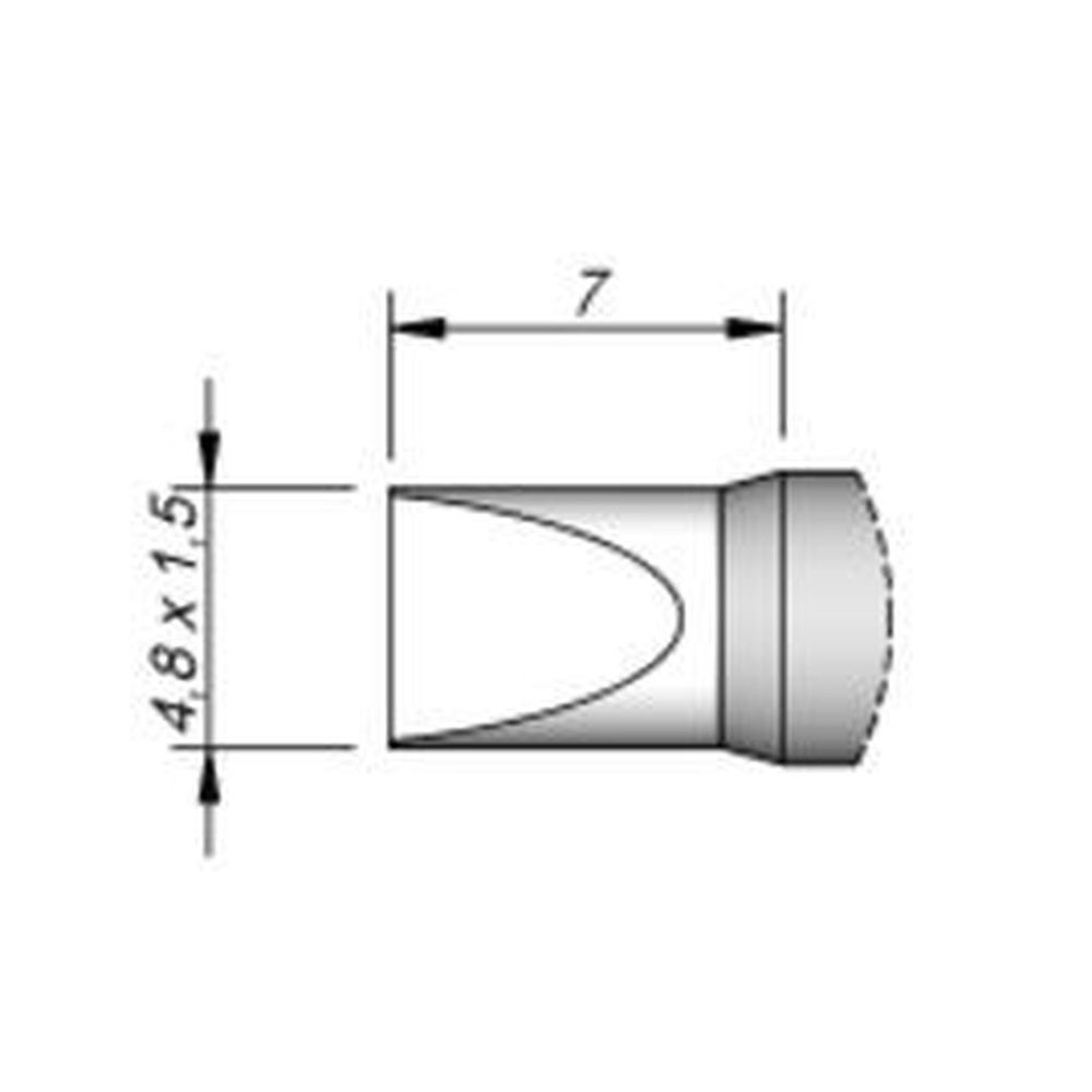 Наконечник JBC C245-908 клиновидный 4,8 х 1,5 мм (высокая теплопередача)