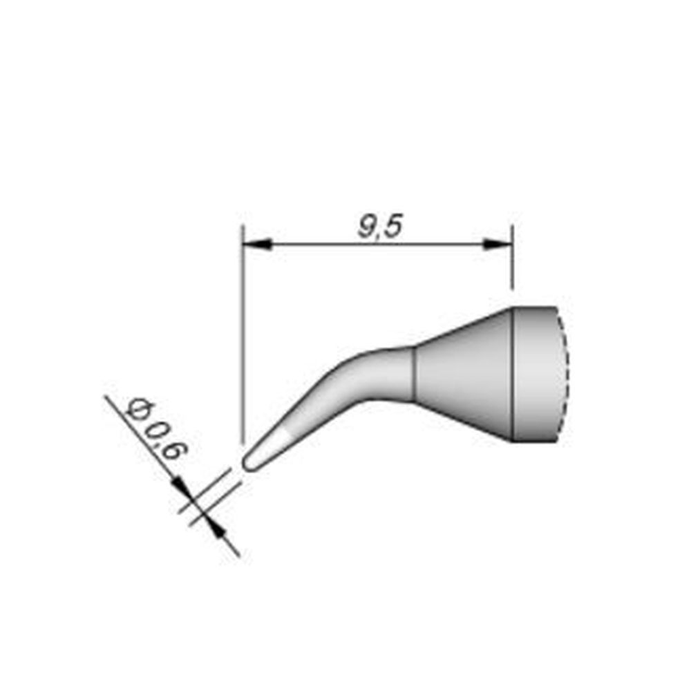 Наконечник JBC C245-929 конический 0,6 мм (изогнутый)