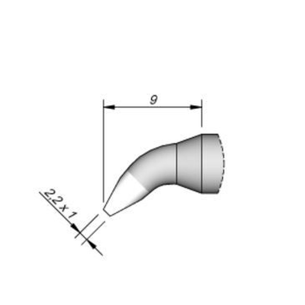 Наконечник JBC C245-946 клиновидный 2,2 х 1,0 мм (изогнутый)