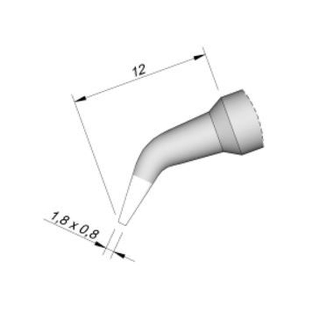 Наконечник JBC C250-405 клиновидный 1,8 х 0,8 мм (изогнутый)