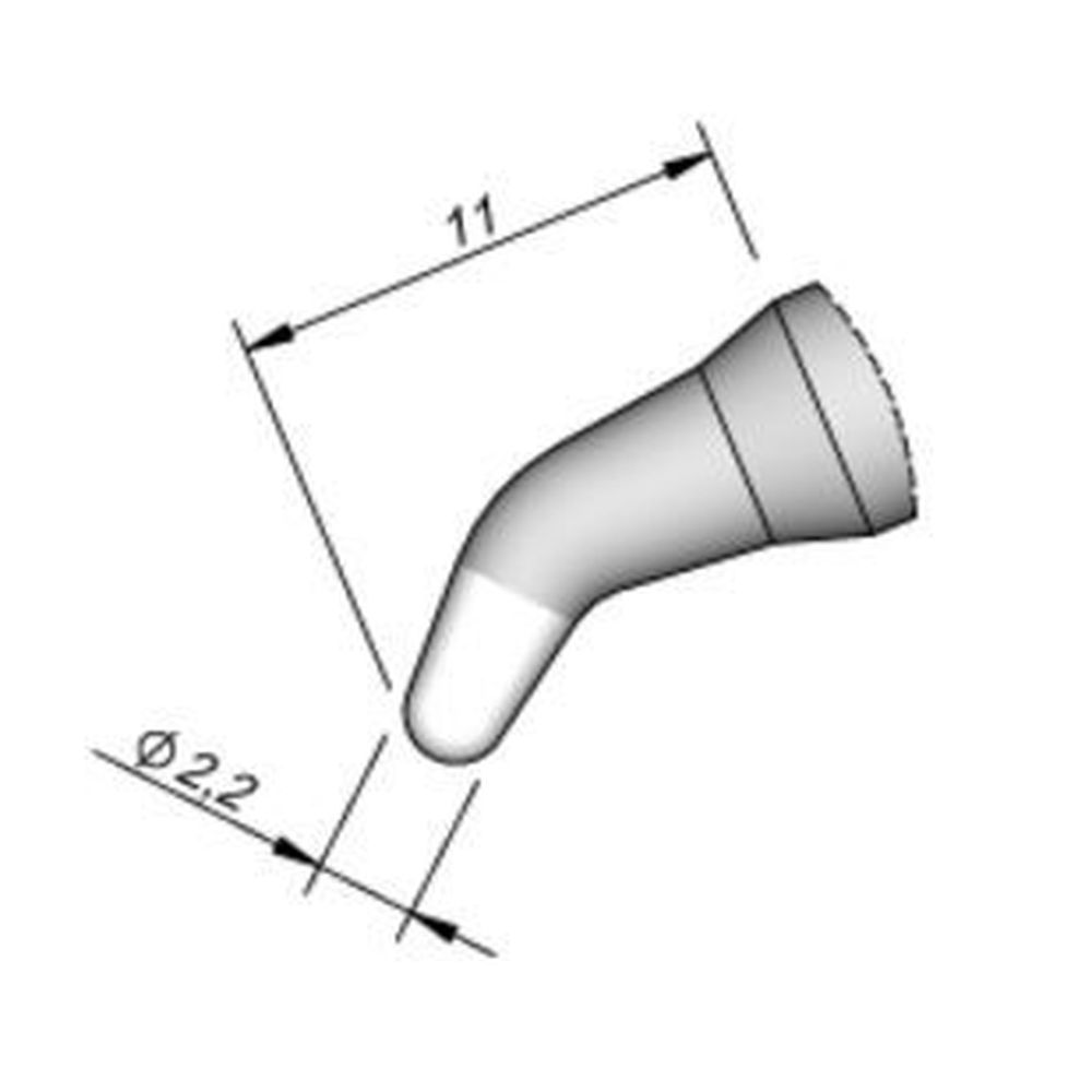 Наконечник JBC C250-410 конический 2,2 мм (изогнутый)