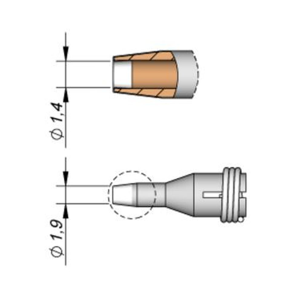Наконечник JBC C360-007 демонтажный 1,4 мм
