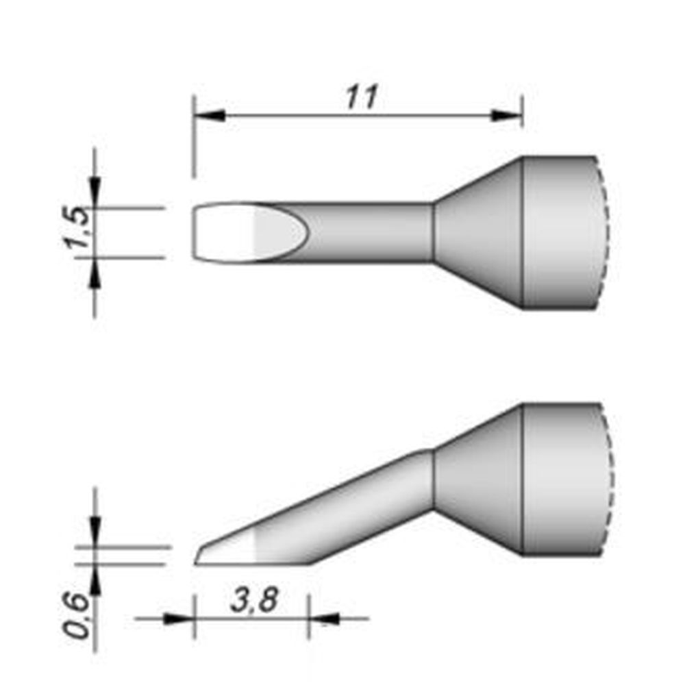 Наконечник JBC C420-271 скошенный 1,5 мм (CHIP)