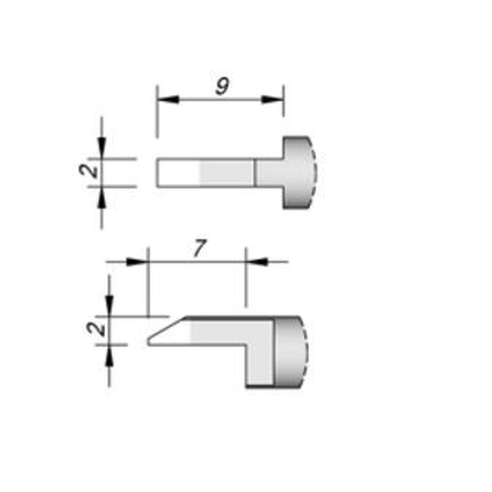 Наконечник JBC C420-287 скошенный 2,0 мм (CHIP)