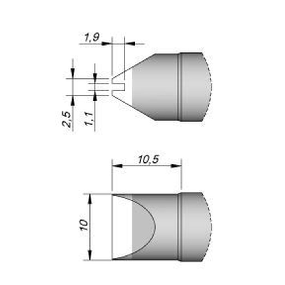 Наконечник JBC C470-043 для пайки штырьковых выводов по линии 1,0 мм