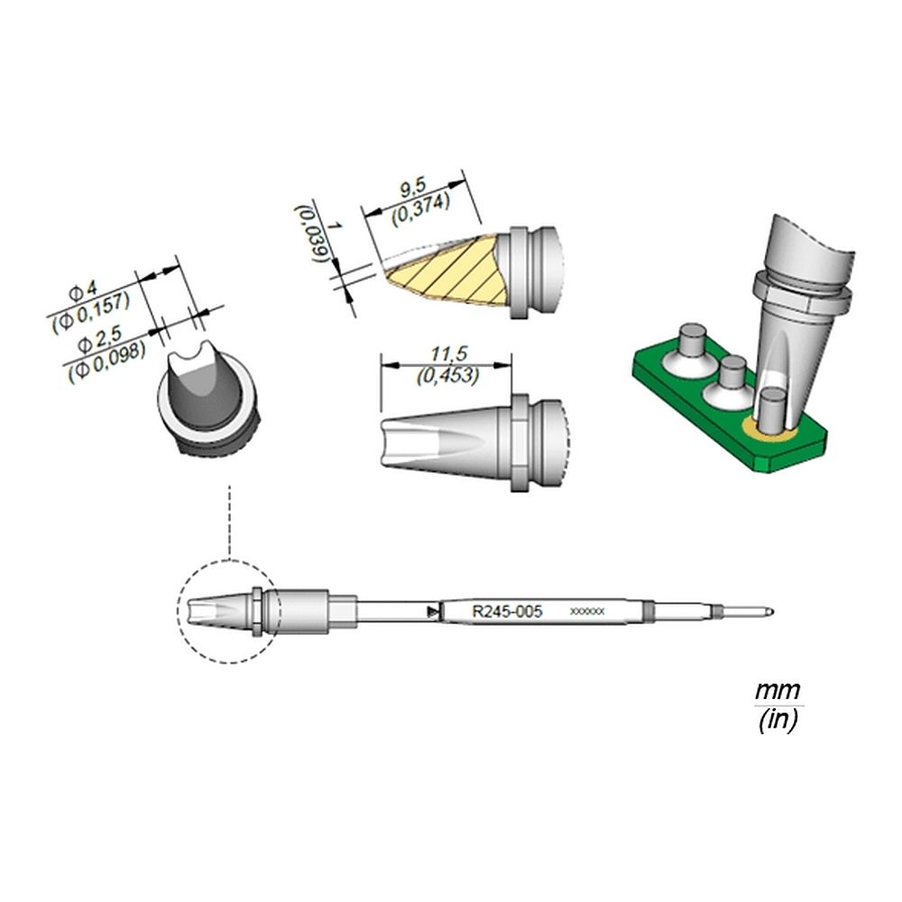Наконечник JBC R245-011 для пайки кабелей и соединений 2,5 мм