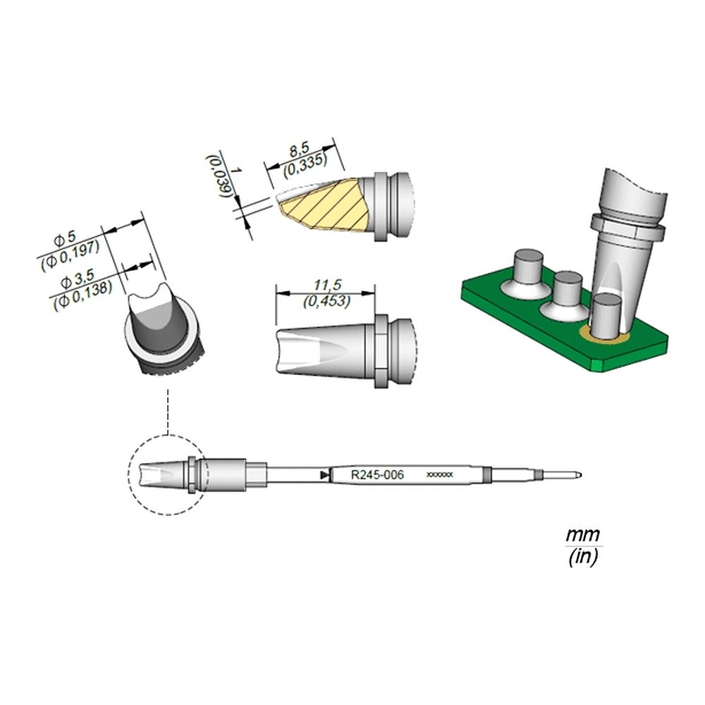 Наконечник JBC R245-012 для пайки кабелей и соединений 3,5 мм
