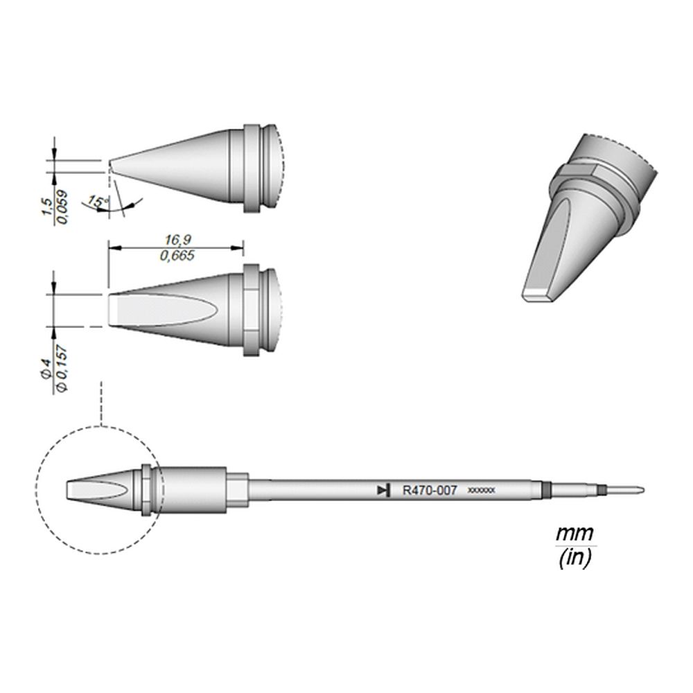 Наконечник JBC R470-022 клиновидный 4,0 х 1,5 мм