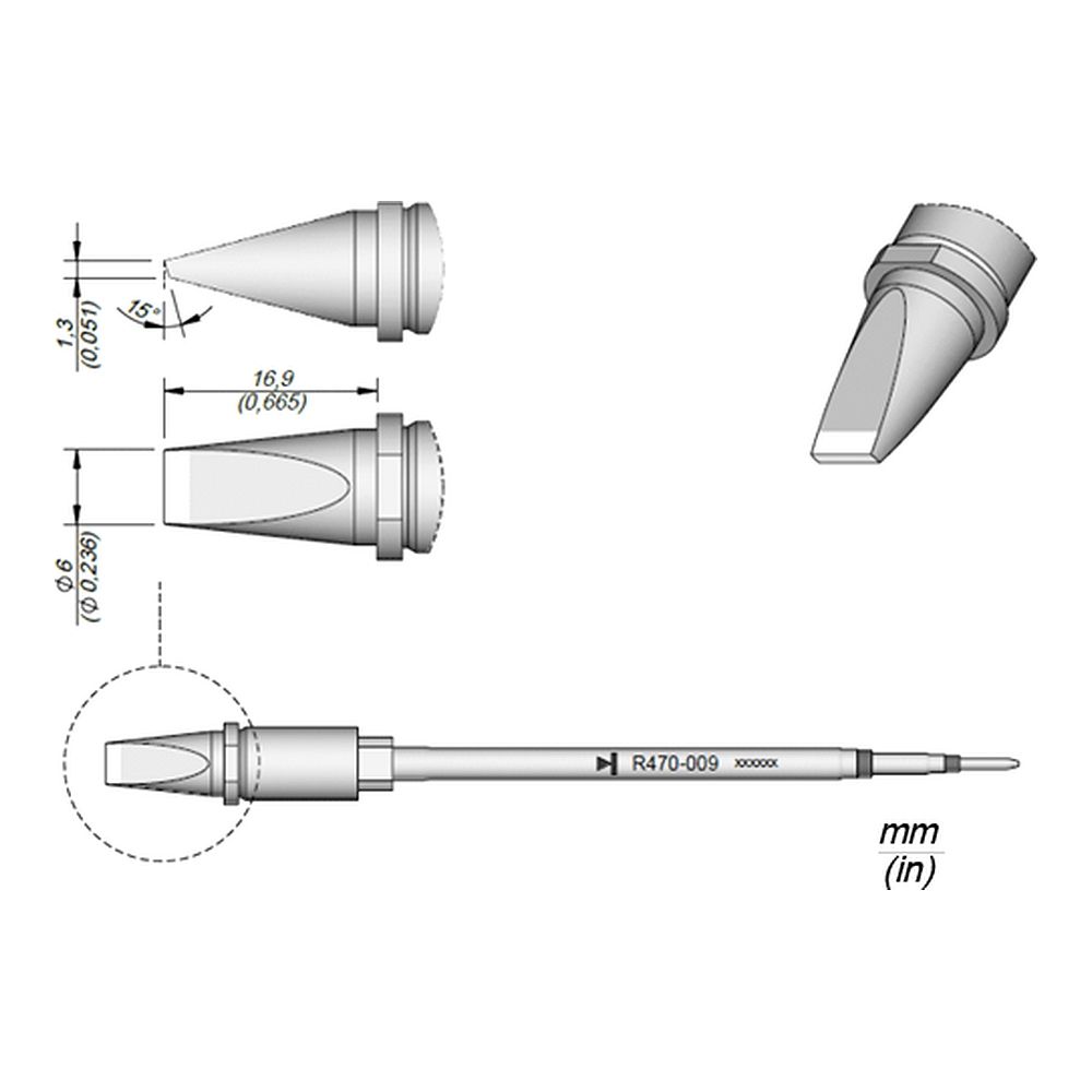 Наконечник JBC R470-024 клиновидный 6,0 х 1,3 мм
