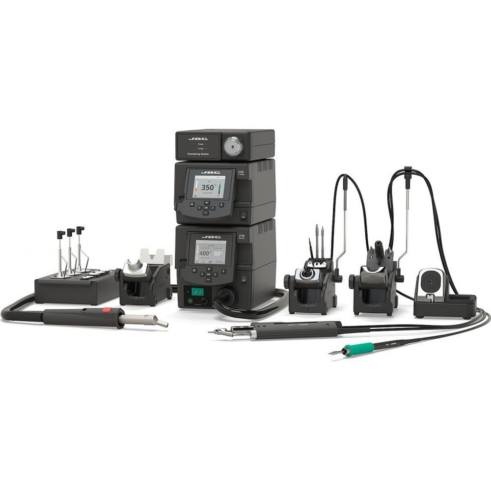 Профессиональная ремонтная станция JBC RMVE-2QE с пневматическим компрессором MSE-A и термовоздушным блоком