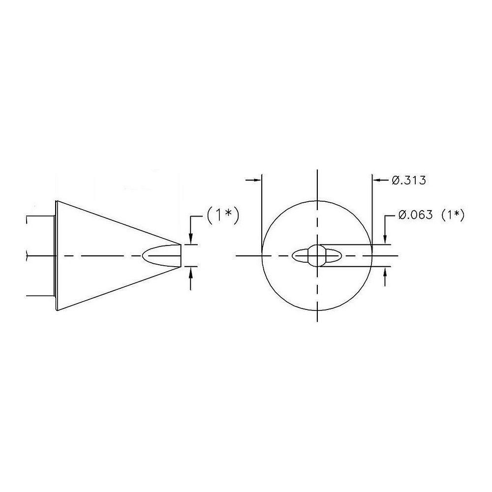 PACE 1128-0052 Наконечник WJS HP 1,6мм клиновидный